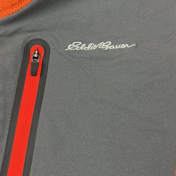 Men's Eddie Bauer burnt orange fleece  sweater - Picture 3 of 11